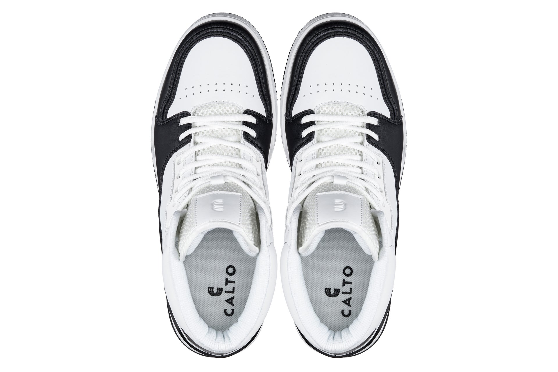 CALTO - S4752 - 3 Inches Taller (White/Black) - High Top Sneakers Tallmenshoes.com