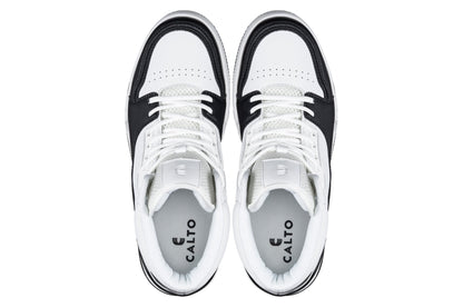 CALTO - S4752 - 3 Inches Taller (White/Black) - High Top Sneakers Tallmenshoes.com