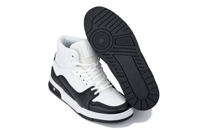CALTO - S4752 - 3 Inches Taller (White/Black) - High Top Sneakers Tallmenshoes.com