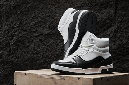 CALTO - S4752 - 3 Inches Taller (White/Black) - High Top Sneakers Tallmenshoes.com