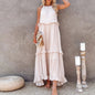 Elegant Apricot Ruffle Maxi Dress FitiqueFit