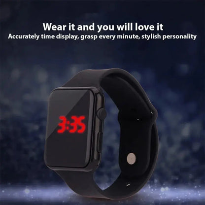 Simple Digital Watch for Men Women Fashion Sport LED Electronic Watch Black Silicone Wristband Casual Mens Watch Reloj Hombre NovaCart