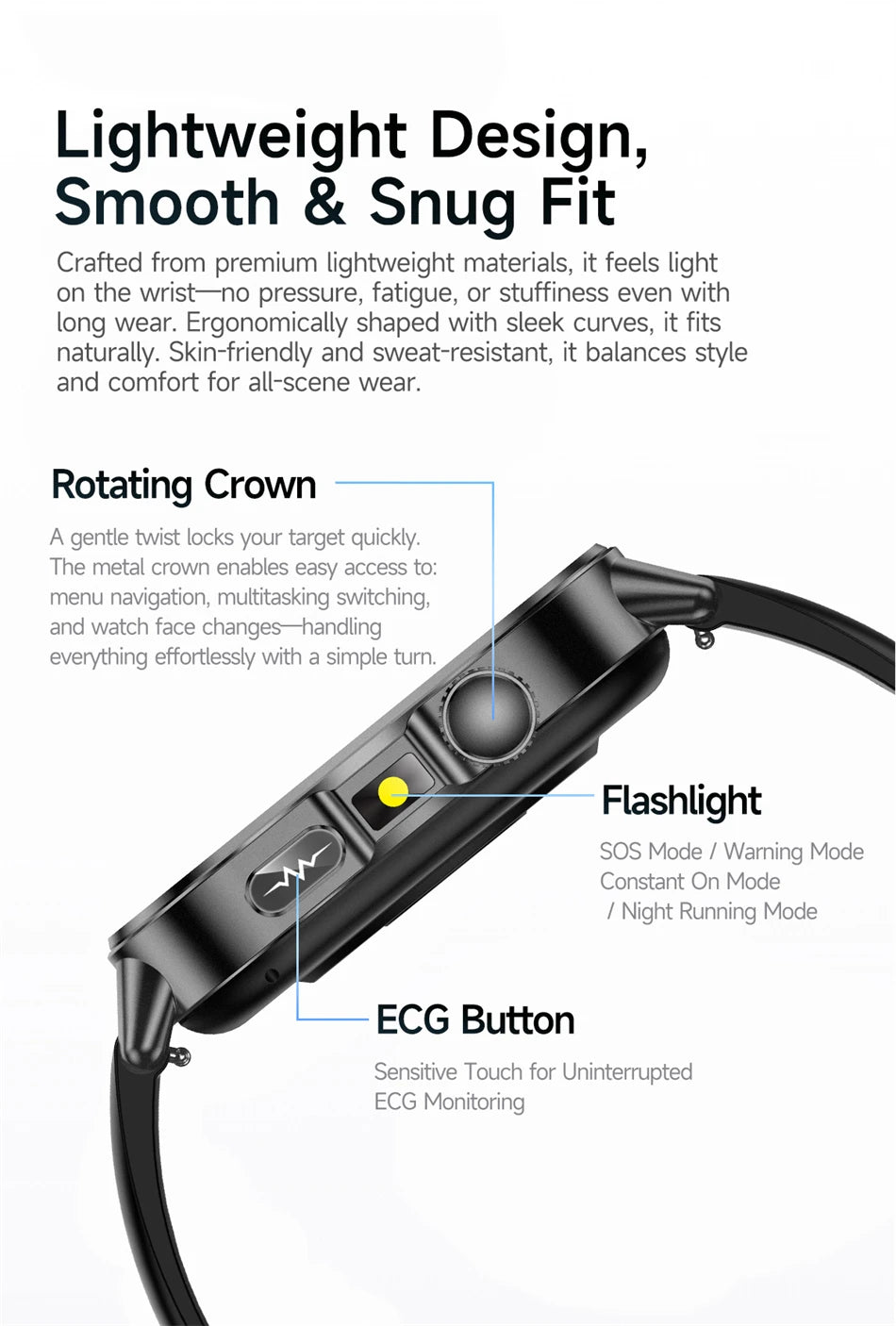2026 New Model Uric Acid & Lipid Health Analysis Smart Watch Men ECG+PPG Bluetooth Call 2.01-inch Flashlight Smartwatch Women NovaCart