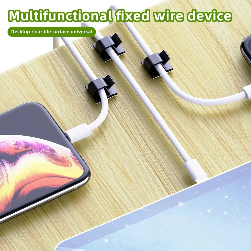 50Pcs Self-Adhesive Cable Clip Wire Protector Fixer Holder Desktop Tidy Management Wire Organizer For Mouse Headset Wire Storage Pi-Mart