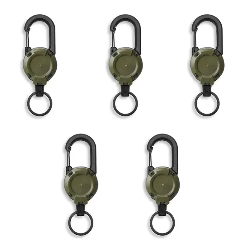 Outdoor Retractable Key Chain Mountaineering Buckle Key Chain Anti-loss Anti-theft High Rebound Easy To Pull Pi-Mart