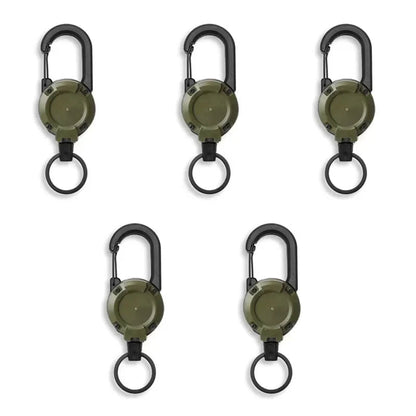 Outdoor Retractable Key Chain Mountaineering Buckle Key Chain Anti-loss Anti-theft High Rebound Easy To Pull Pi-Mart