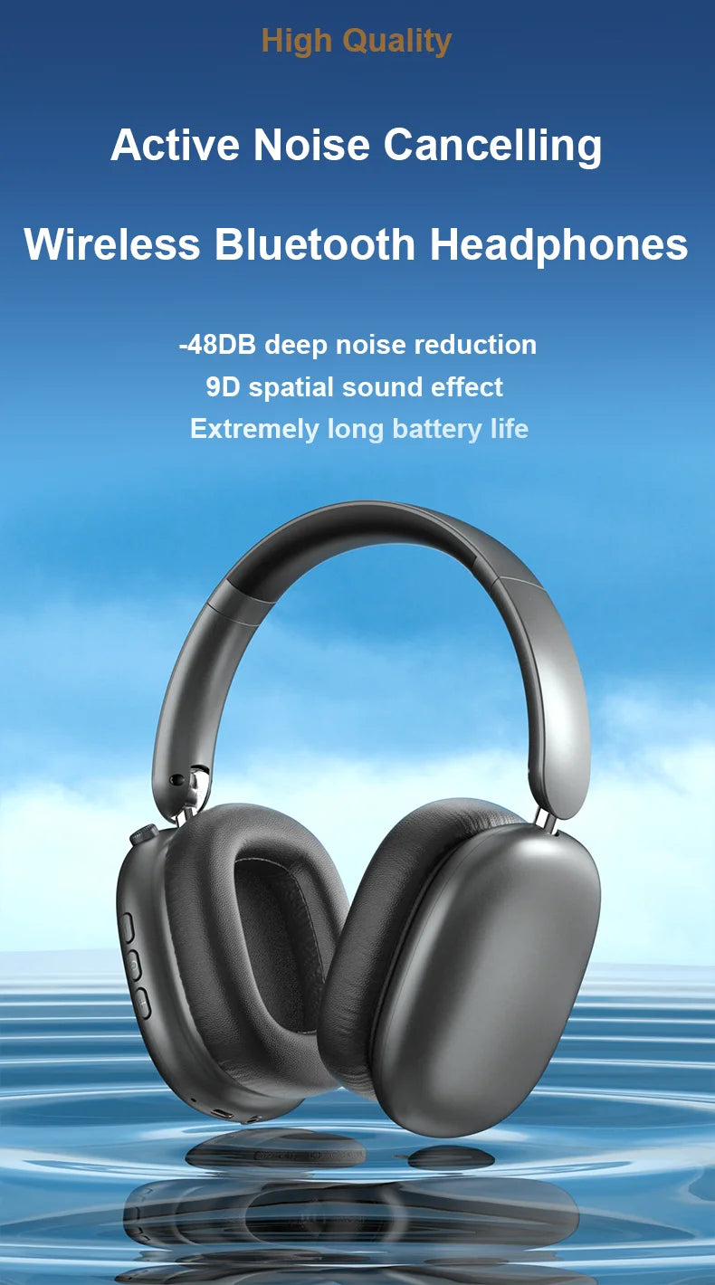 Newest ANC Max Bluetooth Headphone Active Noise Cancelling Wireless Earphone Over Ear Games Headphones ENC HD Mic Stereo Headset NovaCart