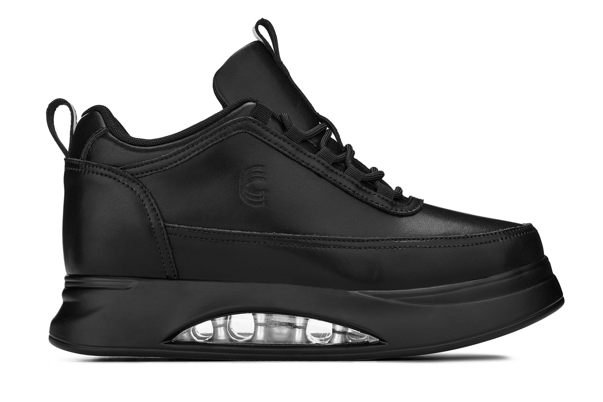 CALTO - S4925 - 3.2 Inches Taller (Onyx/Black Sole) - Chunky Elevated Platform Sneakers Tallmenshoes.com