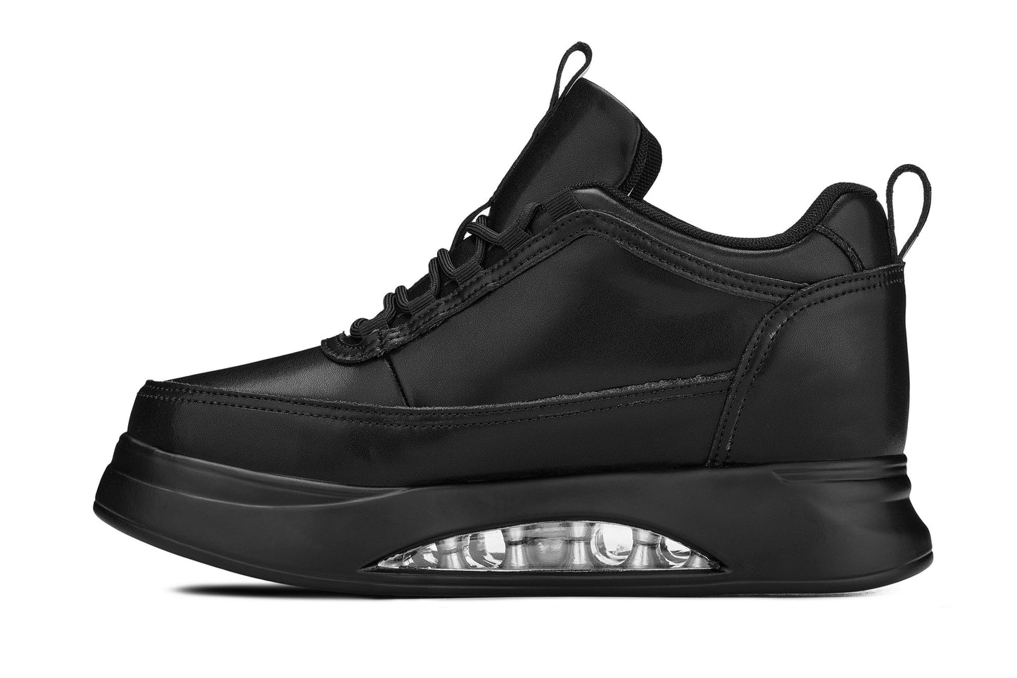 CALTO - S4925 - 3.2 Inches Taller (Onyx/Black Sole) - Chunky Elevated Platform Sneakers Tallmenshoes.com