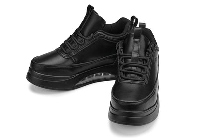 CALTO - S4925 - 3.2 Inches Taller (Onyx/Black Sole) - Chunky Elevated Platform Sneakers Tallmenshoes.com