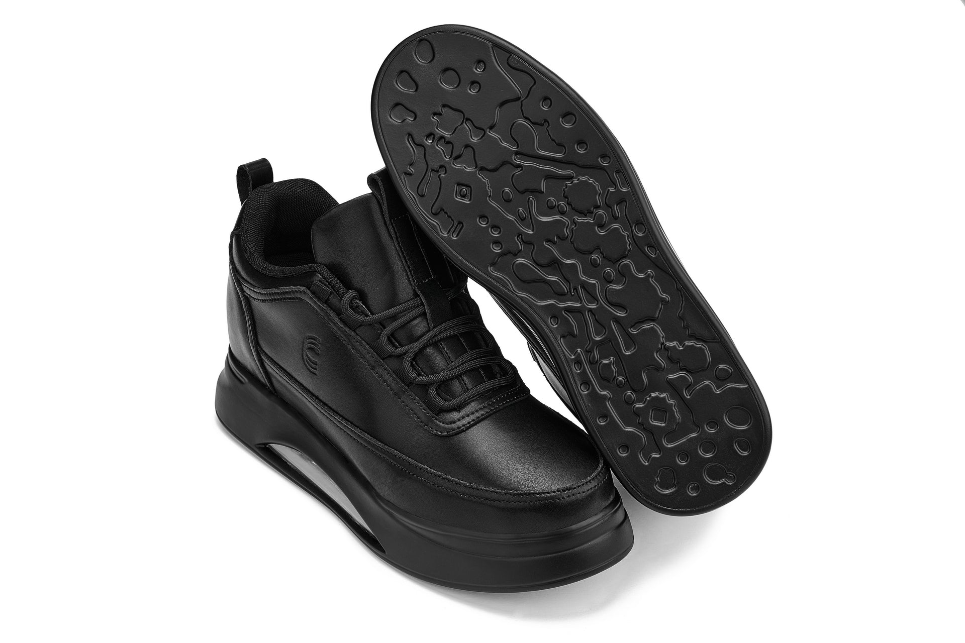 CALTO - S4925 - 3.2 Inches Taller (Onyx/Black Sole) - Chunky Elevated Platform Sneakers Tallmenshoes.com