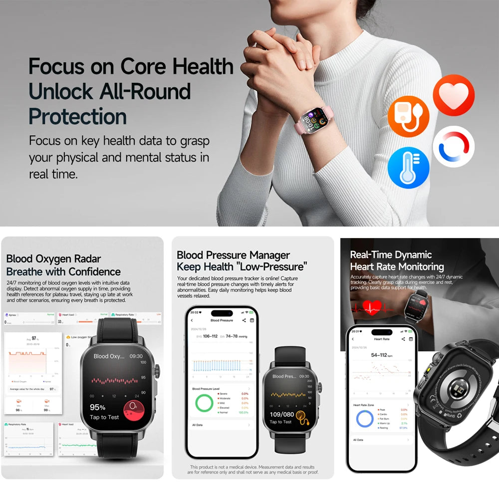 2026 New Model Uric Acid & Lipid Health Analysis Smart Watch Men ECG+PPG Bluetooth Call 2.01-inch Flashlight Smartwatch Women NovaCart