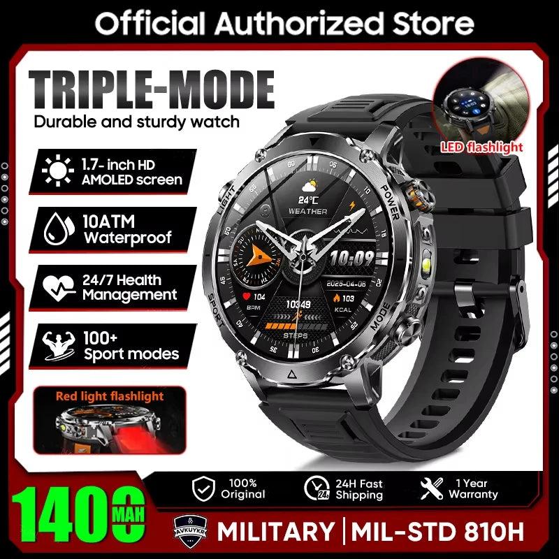 2026 New GPS Smart Watch For Men 1400mAh Battery Outdoor Sports Compass Watches Bluetooth Call IP68 Waterproof Smartwatch gift NovaCart