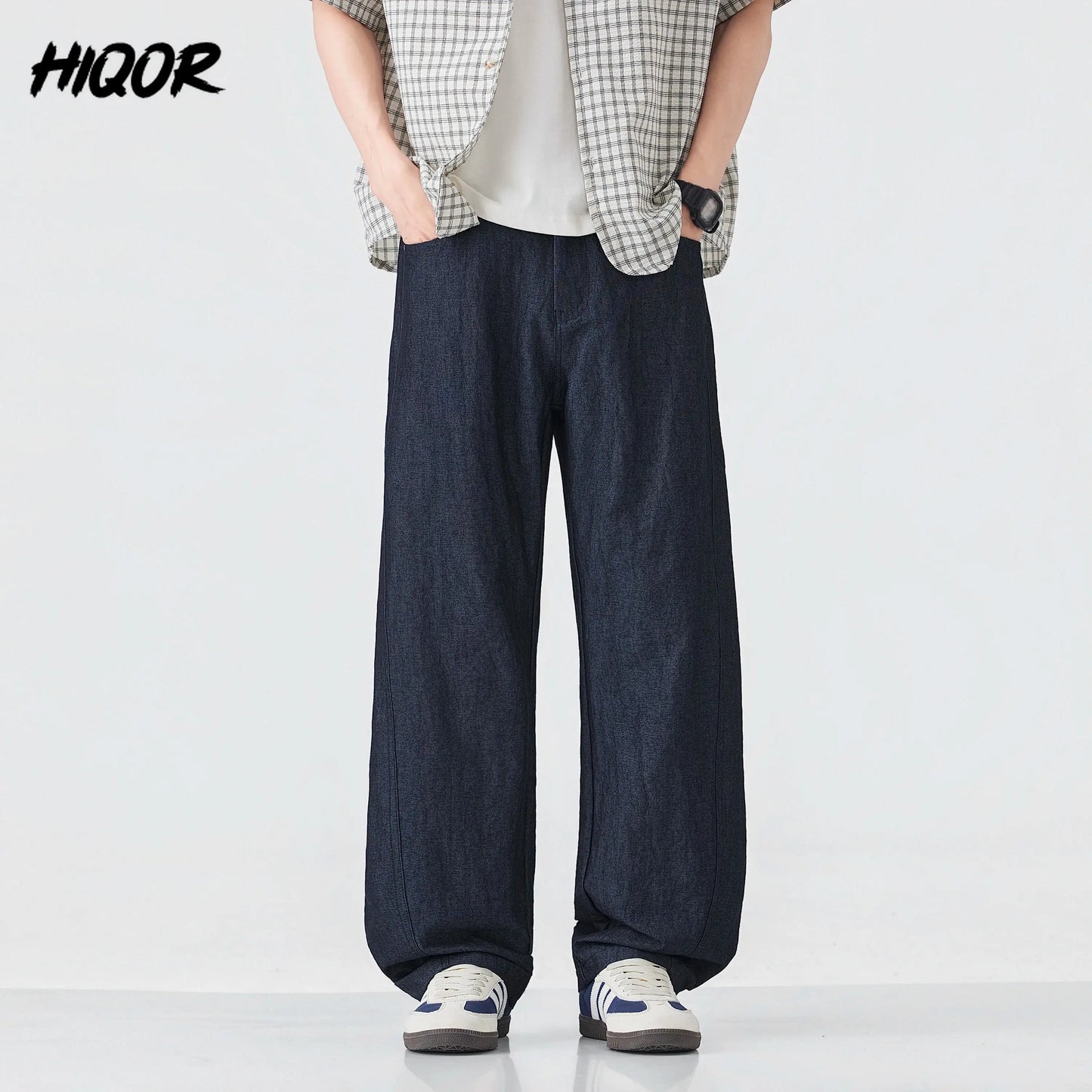 HIQOR Spring Men's American Retro Casual Pants Man Summer Sweatpants Joggers Track Pants Fashion Casual Loose Wide Leg Trousers NovaCart