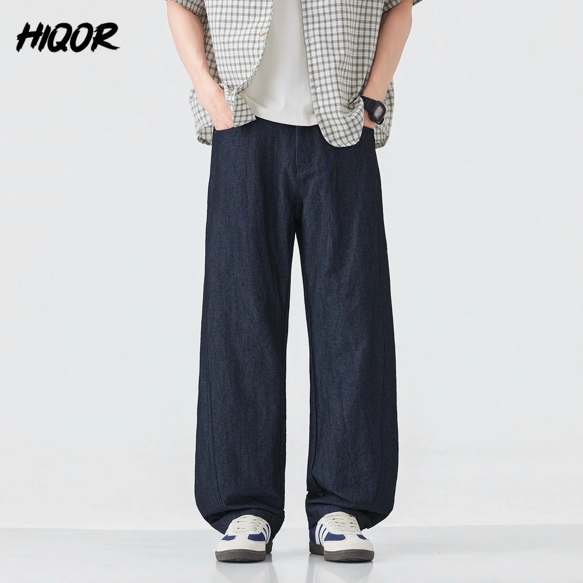HIQOR Spring Men's American Retro Casual Pants Man Summer Sweatpants Joggers Track Pants Fashion Casual Loose Wide Leg Trousers NovaCart