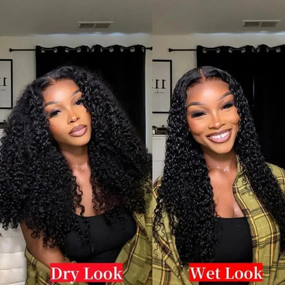 13x6 Glueless 250 Density Brazilian Deep Wave Curly HD Lace Frontal 100% Human Hair Wig For Women Preplucked Best Hair Water Wig NovaCart