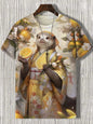 Samurai Cat Graphic T-Shirt – Japanese Style 3D Print Men's Tee FitiqueFit