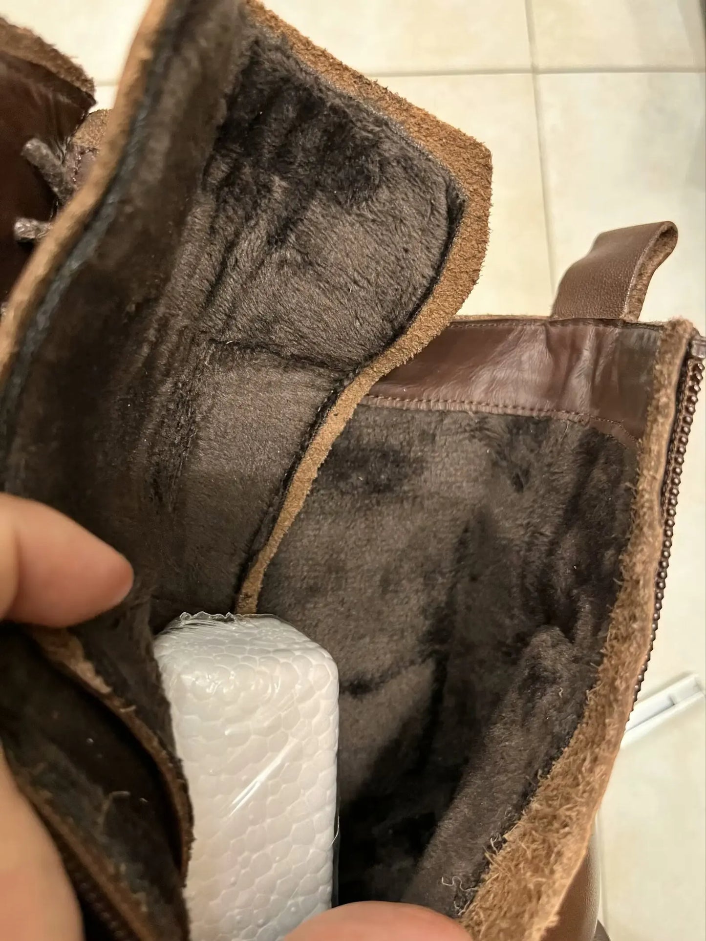 Birkuir Winter Plush Warm Boots Genuine Leather Women Snow Boots 6cm Thick Heel Shoes Handmade Side Zip Leisure Platform Boots NovaCart