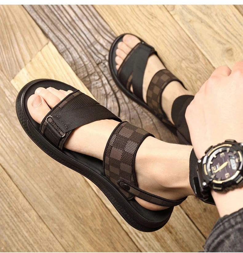Men's high quality casual sandals summer outdoor waterproof anti slip soft sole comfort beach shoes fashion Lazy Driving slipper