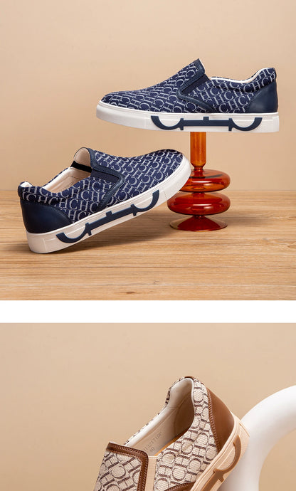 Shoes For Man Loafers Breathable cloth upperLeather elasticized adjustable mouthCH lettersLuxury brand men's shoes NovaCart