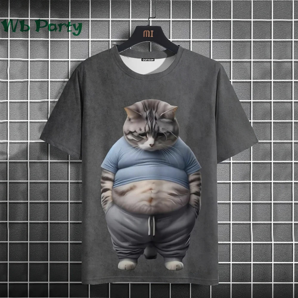 Cat Print shirts - Y2K Graphic T-Shirt FitiqueFit