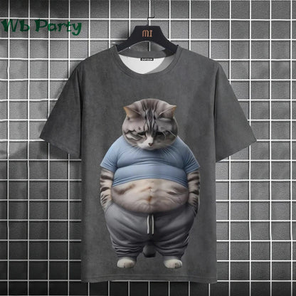 Cat Print shirts - Y2K Graphic T-Shirt FitiqueFit