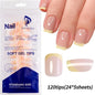 120Pcs Medium Long Square Acrylic French Fake Nails Full Cover Wearable French Press on Nails for Women Mixed Size False Nails NovaCart