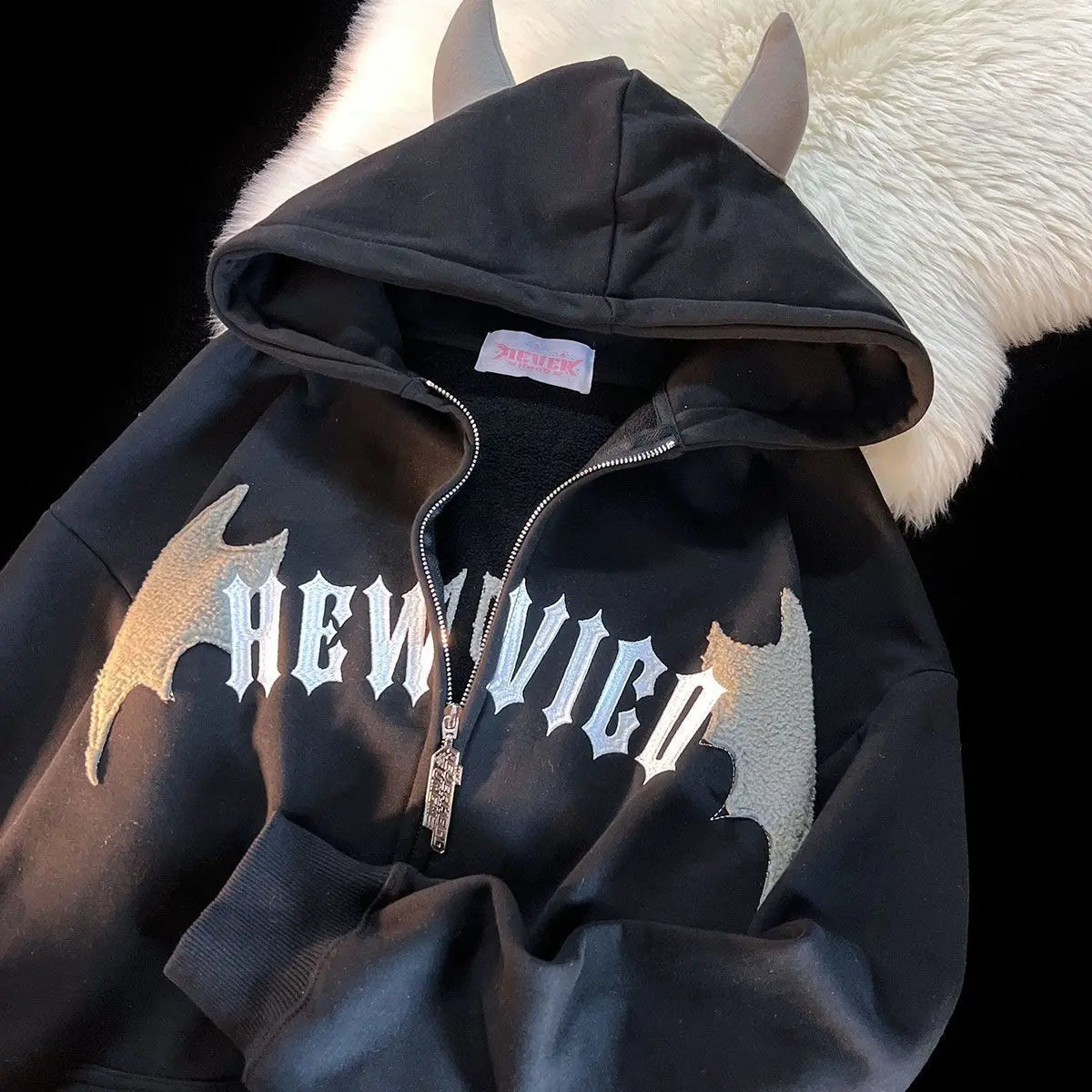 Hoodies Devil Women Men Dark Style Vintage Harajuku Hoody Zip Up Sweatshirt Hip Hop Streetwear Y2k Aesthetic Grunge Cardigan NovaCart