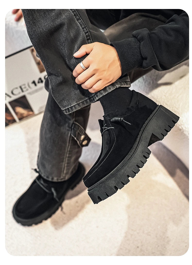 Men's Shoes 2025 Autumn New Style High-heel Thick-soled Loafers, Durable and Retro Casual Shoes, Everyday Street Trend Sneakers NovaCart