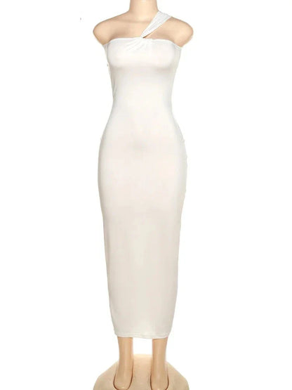 Hollow Sexy Cross Ruched Chic Design Sleeveless Skinny Stylish Bodycon Dress