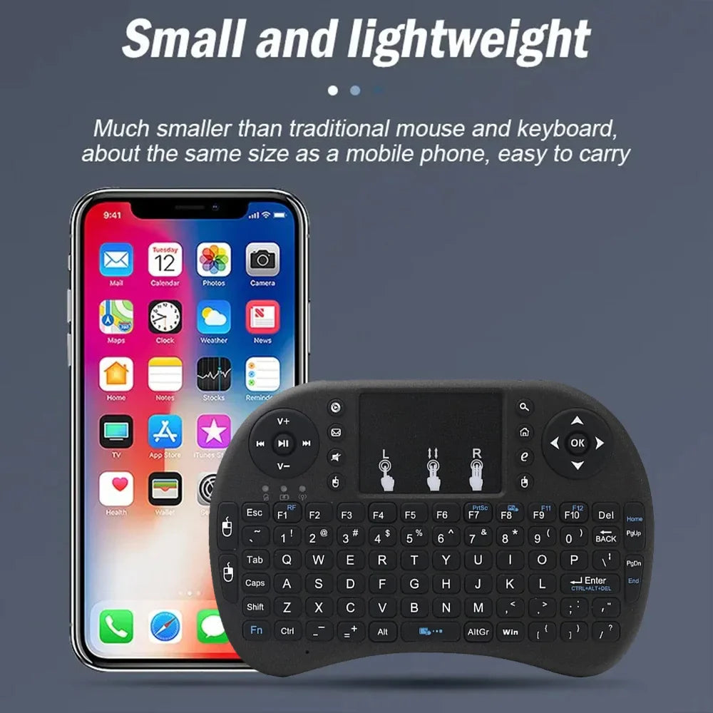 MRSVI I8 2.4G Mini Wireless Keyboard Classic Black Air Mouse Remote Control Touchpad for Android TV Box PC Smart TV Pi-Mart