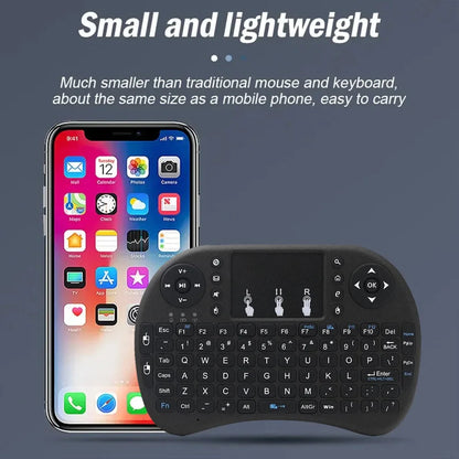 MRSVI I8 2.4G Mini Wireless Keyboard Classic Black Air Mouse Remote Control Touchpad for Android TV Box PC Smart TV Pi-Mart