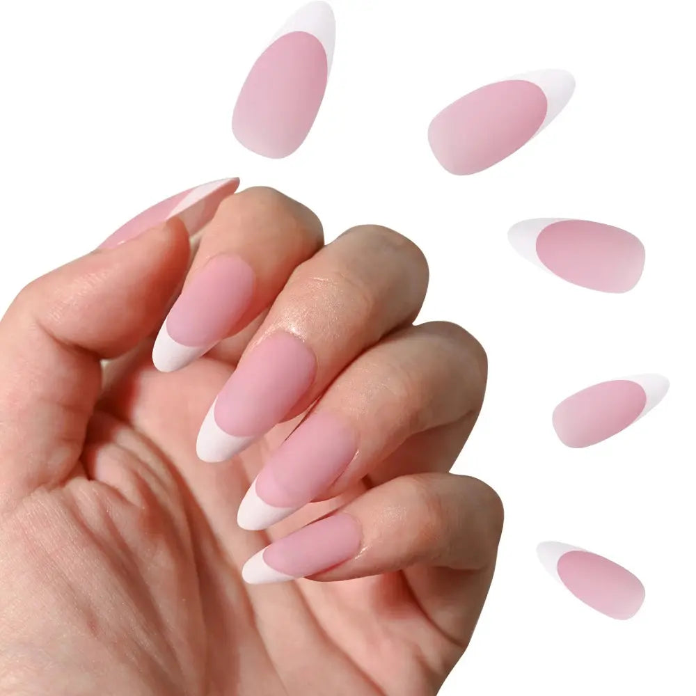 120Pcs Medium Long Square Acrylic French Fake Nails Full Cover Wearable French Press on Nails for Women Mixed Size False Nails NovaCart