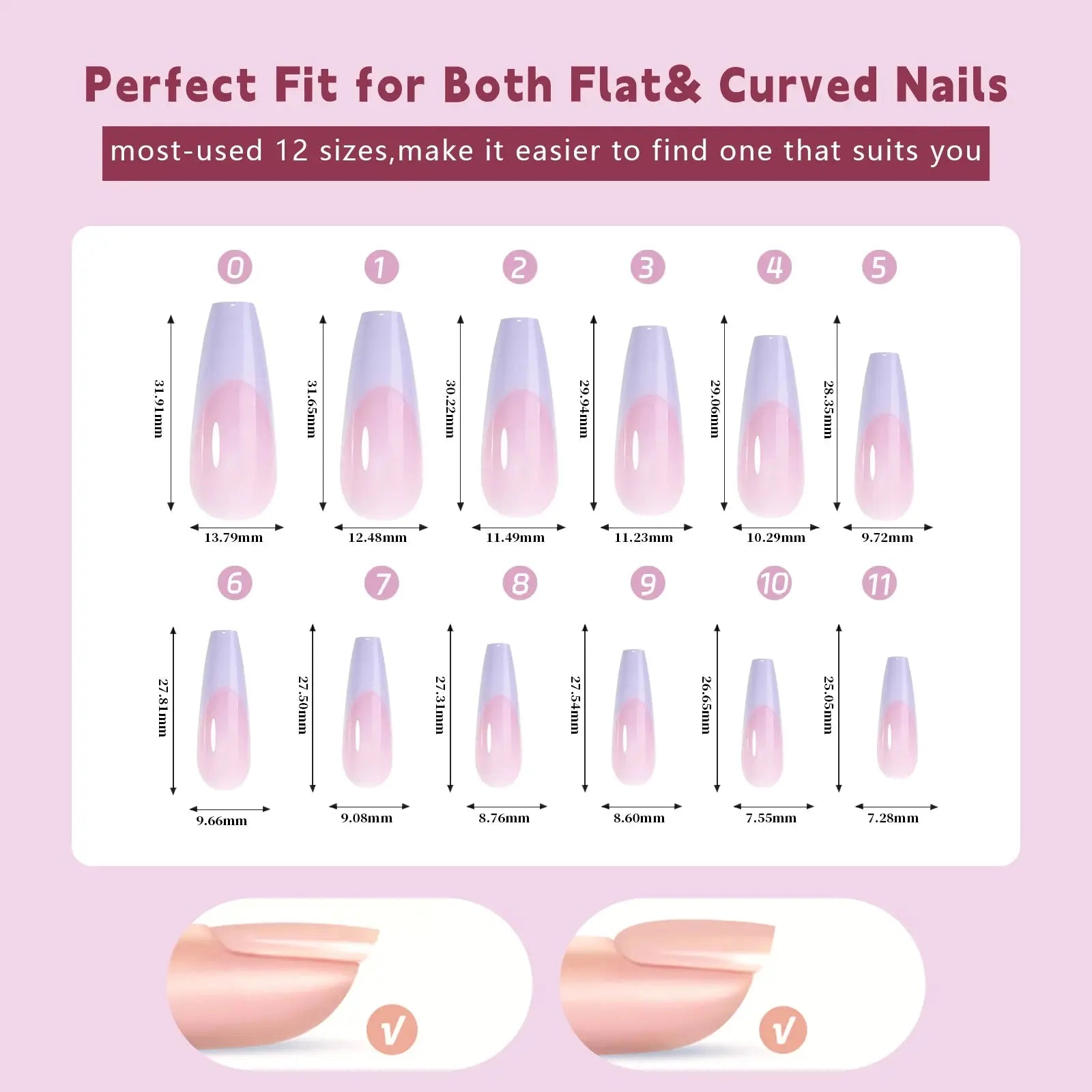288PC False Nails Tips Coffin Almond Colorful French Acrylic Press On Nails Pre-Design Gel Nails Art Capsule For Girls Women NovaCart