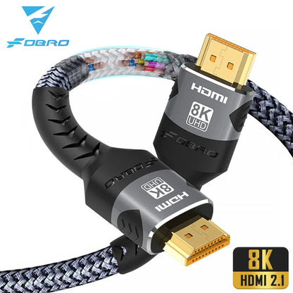 8K HDMI-Compatible Cable 4K@120Hz 8K@60Hz HDMI 2.1 Cable 48Gbps Adapter For RTX 3080 eARC HDR Video Cable PC Laptop TV box PS5 Pi-Mart