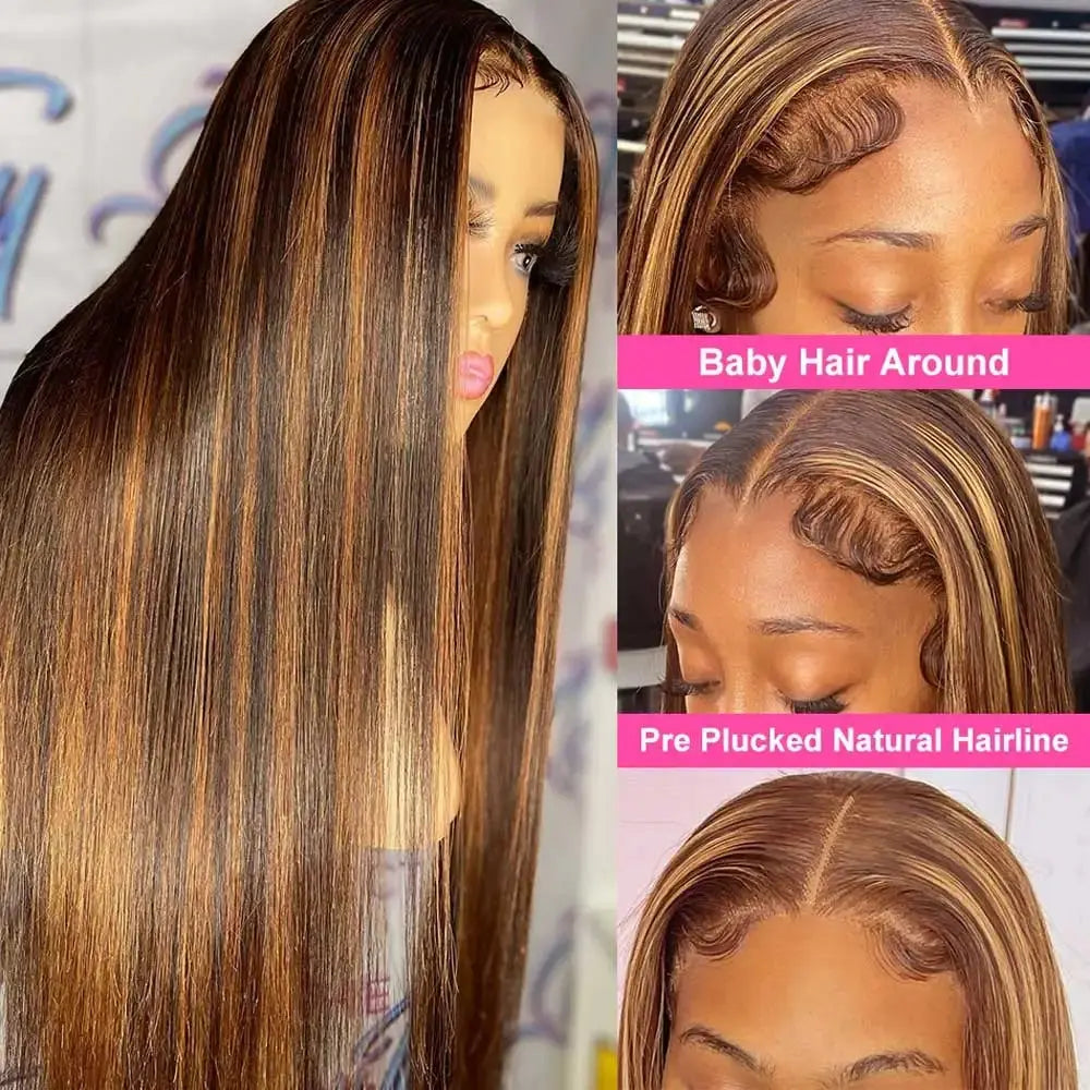 Highlight Wigs Colored Straight Lace Front Human Hair Wigs For Women Honey Blonde Straight 13x4 Hd Lace Frontal Wigs Human Hair NovaCart
