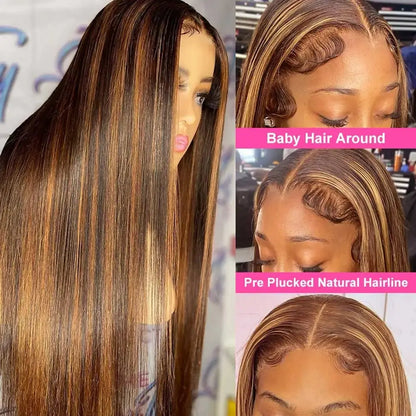 Highlight Wigs Colored Straight Lace Front Human Hair Wigs For Women Honey Blonde Straight 13x4 Hd Lace Frontal Wigs Human Hair NovaCart