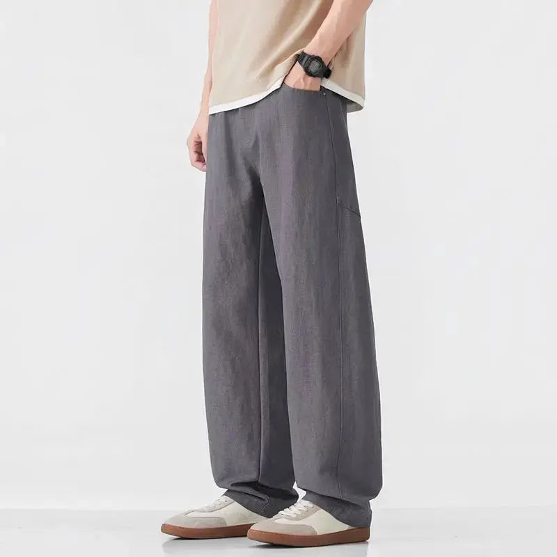 HIQOR Spring Men's American Retro Casual Pants Man Summer Sweatpants Joggers Track Pants Fashion Casual Loose Wide Leg Trousers NovaCart