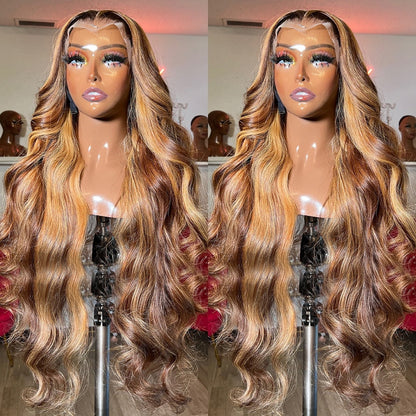 Highlight Wig Human Hair 13x4 Lace Frontal Wig Colored Human Hair Wigs For Women 30 Inch Honey Blonde Body Wave Lace Front Wig HOL stores