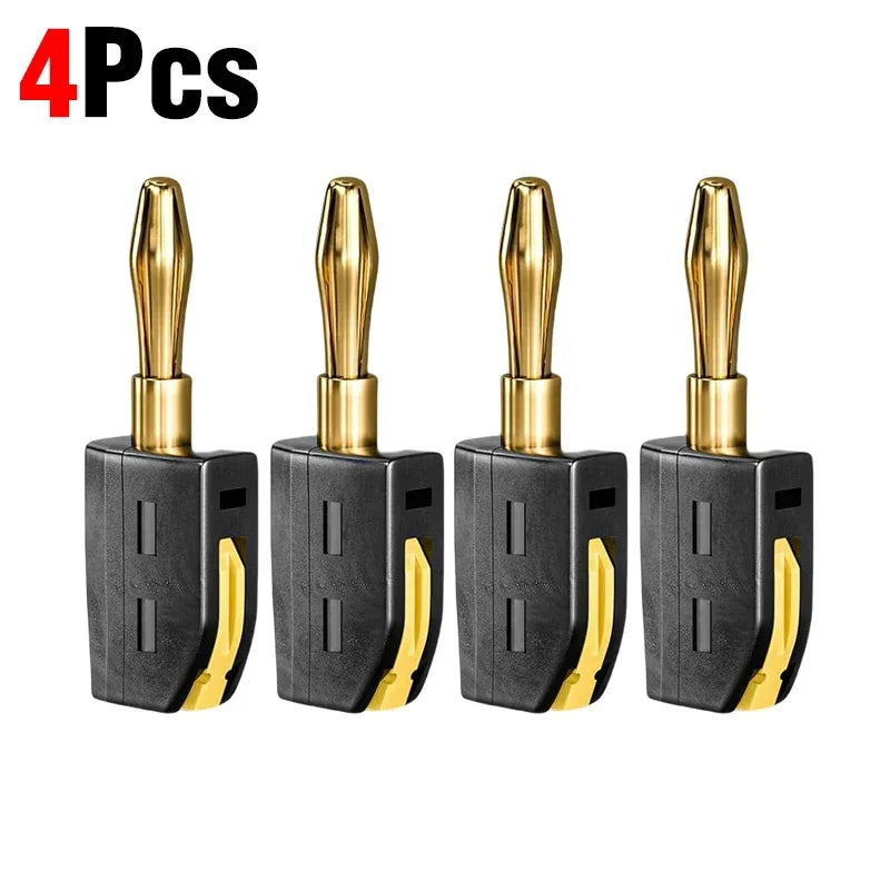 1-6PCS Portable 32A 4mm Banana Plug Solderless Quick Connect High Current Gold-Plated Connectors Audio Copper Speakers Amplifier Pi-Mart