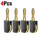 1-6PCS Portable 32A 4mm Banana Plug Solderless Quick Connect High Current Gold-Plated Connectors Audio Copper Speakers Amplifier Pi-Mart