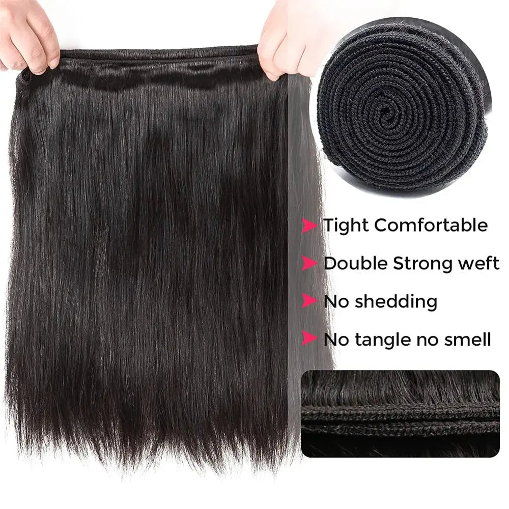 Human Hair Bundle Natural Color Bone Straight Indian 100% Raw Remy Virgin Unprocessed 1-4 Pcs Bundles For Black Woman Extensions NovaCart