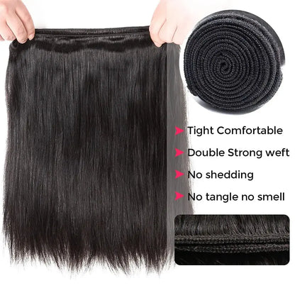 Human Hair Bundle Natural Color Bone Straight Indian 100% Raw Remy Virgin Unprocessed 1-4 Pcs Bundles For Black Woman Extensions NovaCart