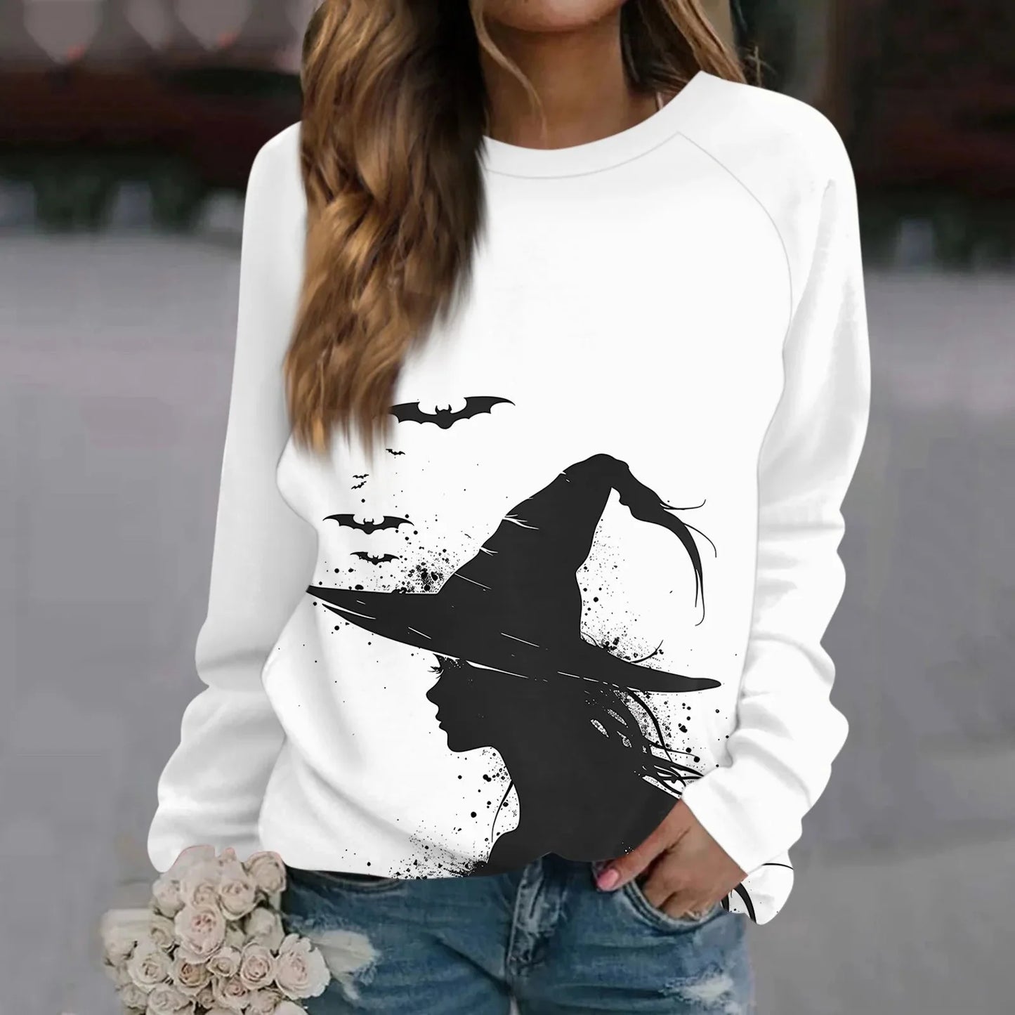 🎃 Vintage Pumpkin Print Long Sleeve T-Shirt – Harajuku Halloween Graphic Tee FitiqueFit