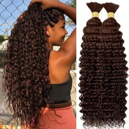 Human Hair Bulk For Braiding 2 Bundles Deep Wave Human Hair Extensions Human Braiding Hair For Boho Braids Water Wave Curly Hair NovaCart
