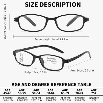 BARCUR Original Classic Presbyopia Glasses for Men and Women High-Quality Plastic Frame with Hinge Splicing Pattern and Mirror Legs Transparent AC Lenses for Reading Stevvex