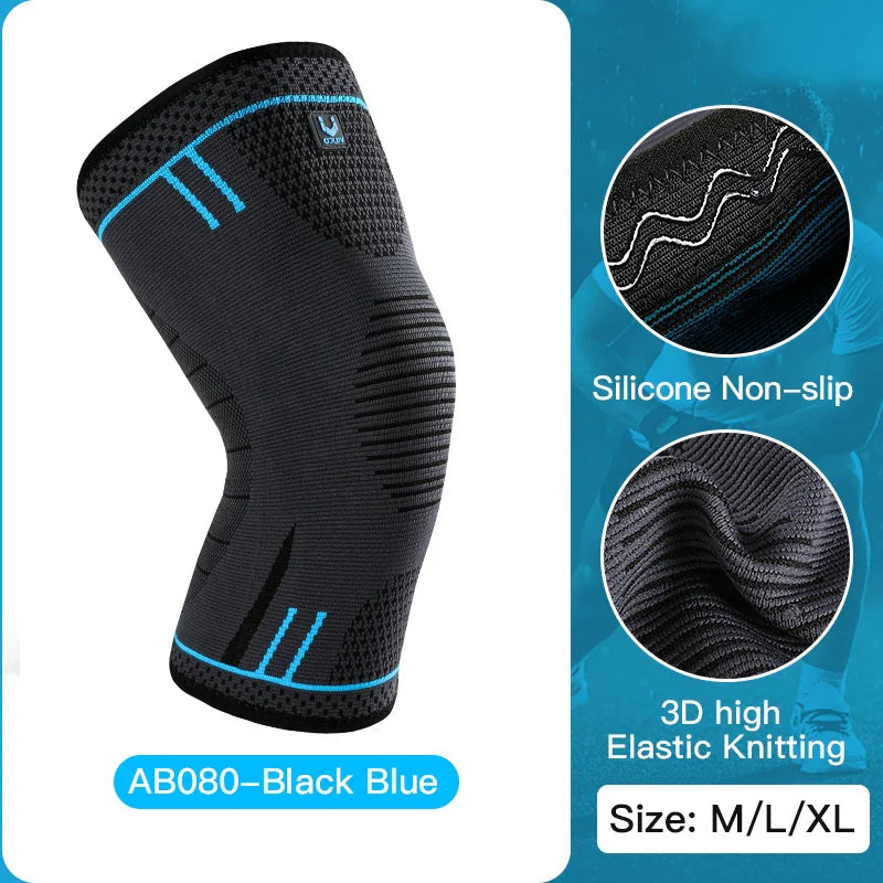 1 Pc Elastic Breathable Compression Knee Support Sleeve for Basketball Running Cycling Pi-Mart
