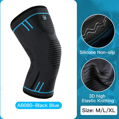 1 Pc Elastic Breathable Compression Knee Support Sleeve for Basketball Running Cycling Pi-Mart