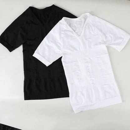 Men's Body Shaper Slimming Shirt Tummy Control Vest Compression Base Layer Slim Muscle Short Sleeve Shapewear NovaCart