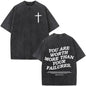 Christian Jesus Faith Over Fear Bible Verse Washed T-shirts Men Women Fashion Vintage Oversized T Shirts Harajuku Cotton T-shirt NovaCart